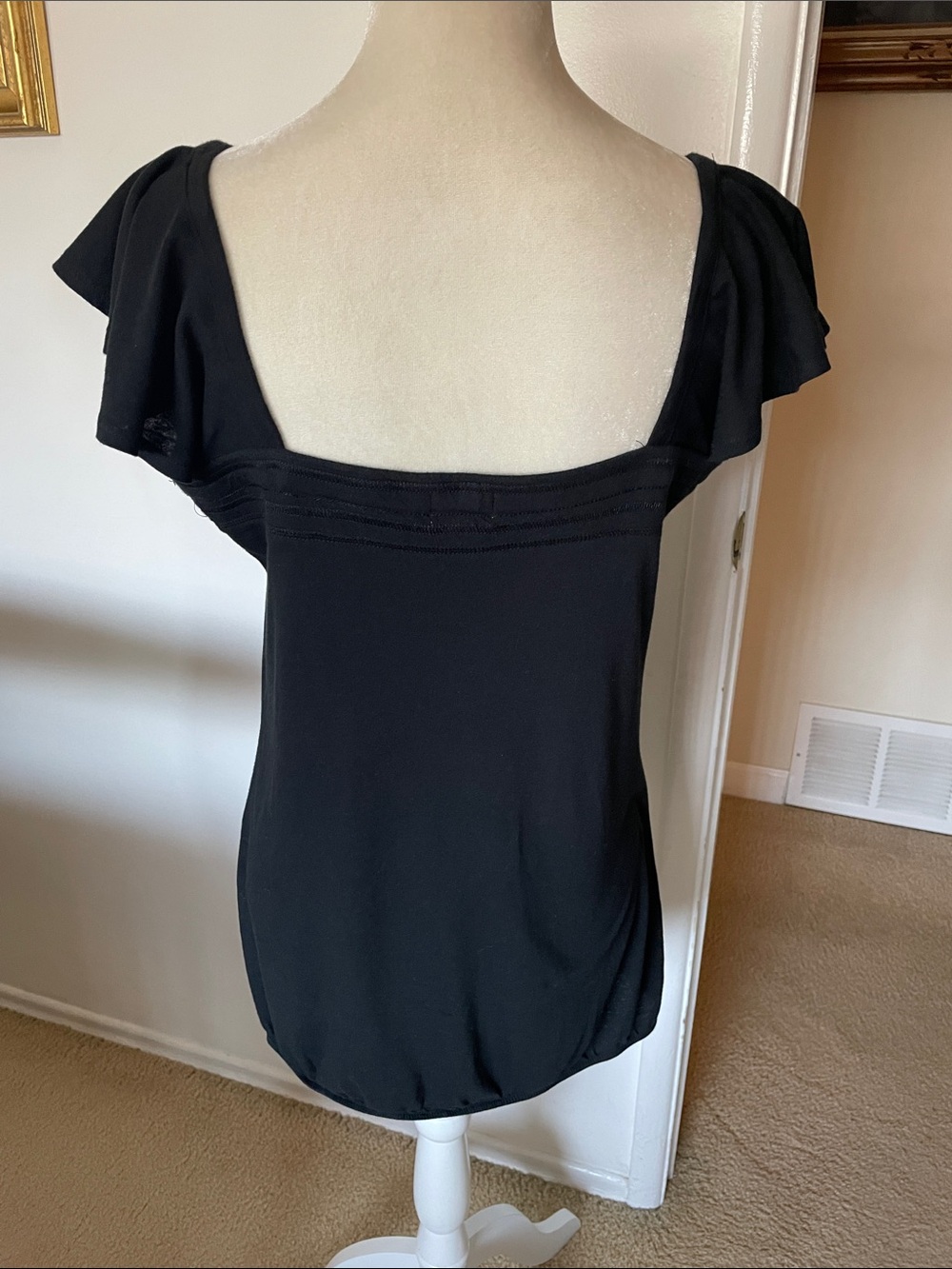 Mossimo Supply Co. Black Square-Neck Flutter Sleeve Tunic - Picture 5 of 9